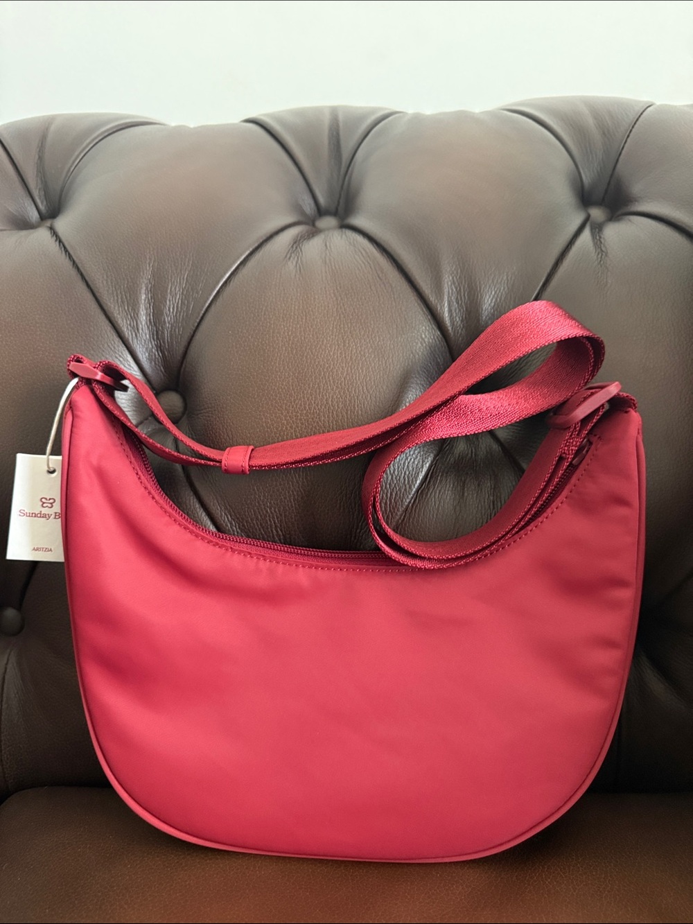 Aritzia Red Crescent Shoulder /crossbody Bag